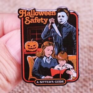 Michael Myers Halloween Safety A Sitter Guide  Enamel Pins 04-3